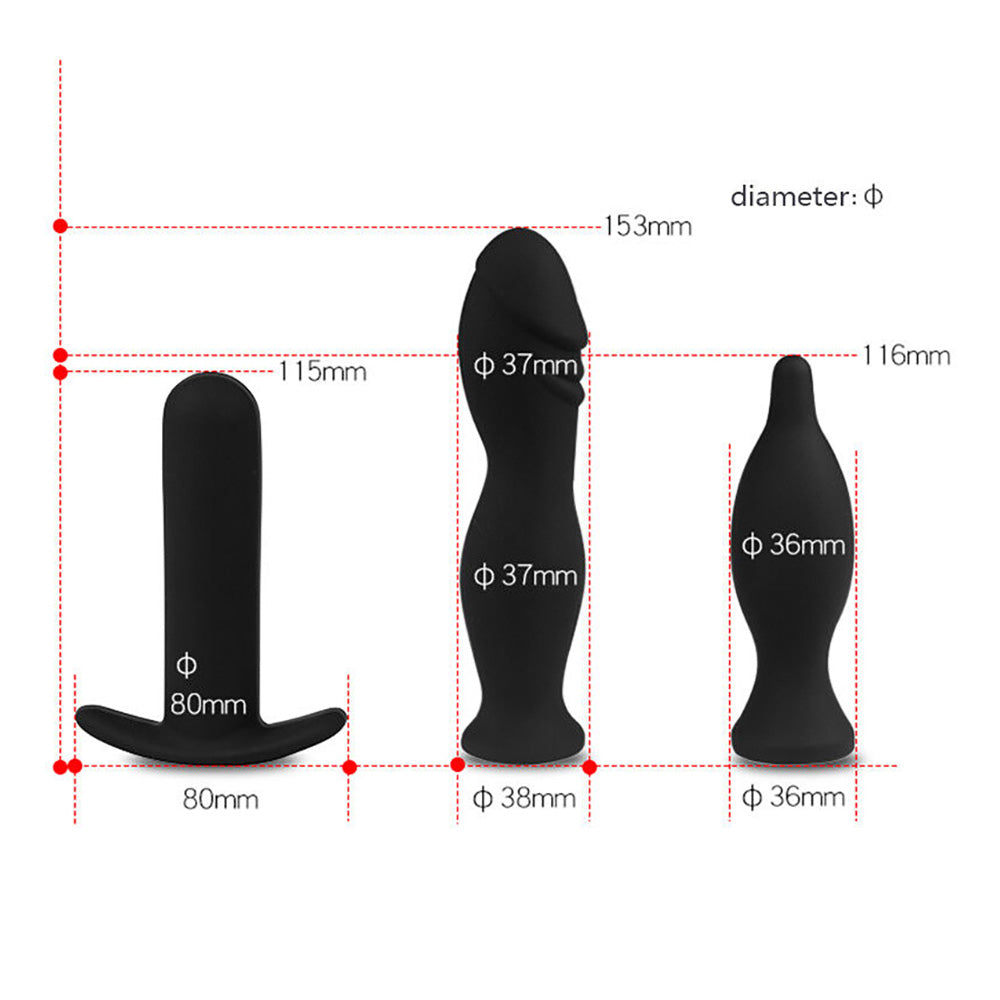 Inflatable Butt Plug with Pump Set (3 Pack)