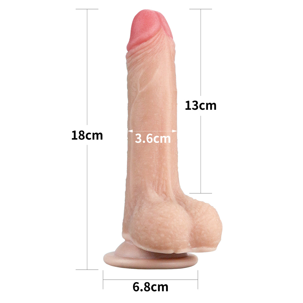 Lovetoy Sliding Skin Dual Layer Dildo 7 inch