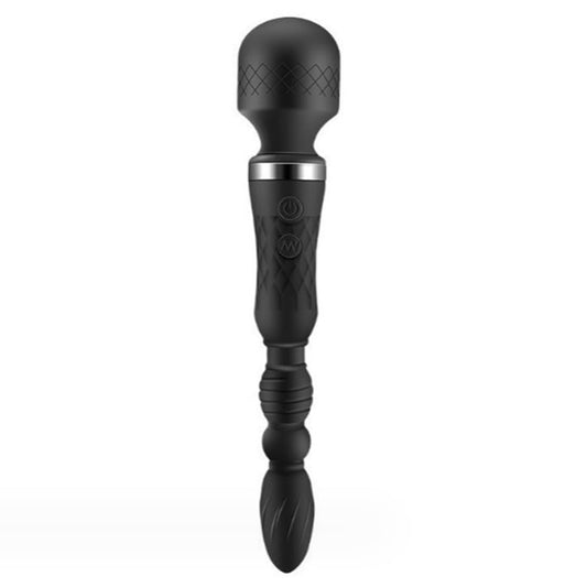 Double Head Massage Wand Vibrator and Anal Plug, 10 Function