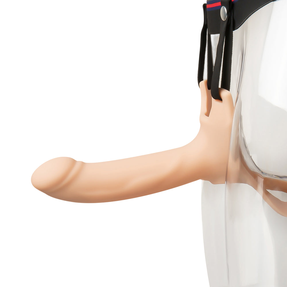 Silicone Hollow Strap On Dildo & Ball Strap 6 inch (For Men With Mild E.D.)