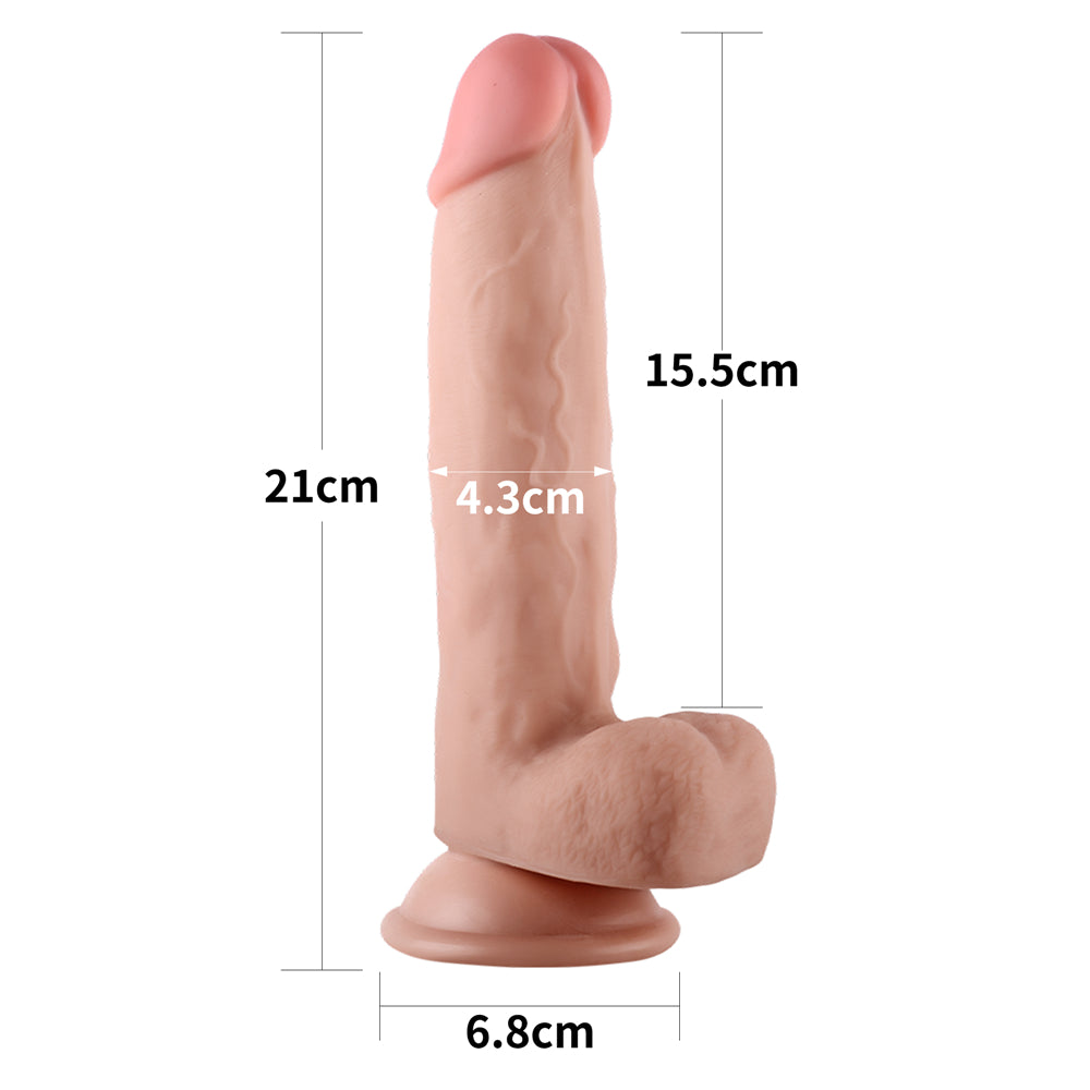 Lovetoy Sliding Skin Dual Layer Dildo 8 inch