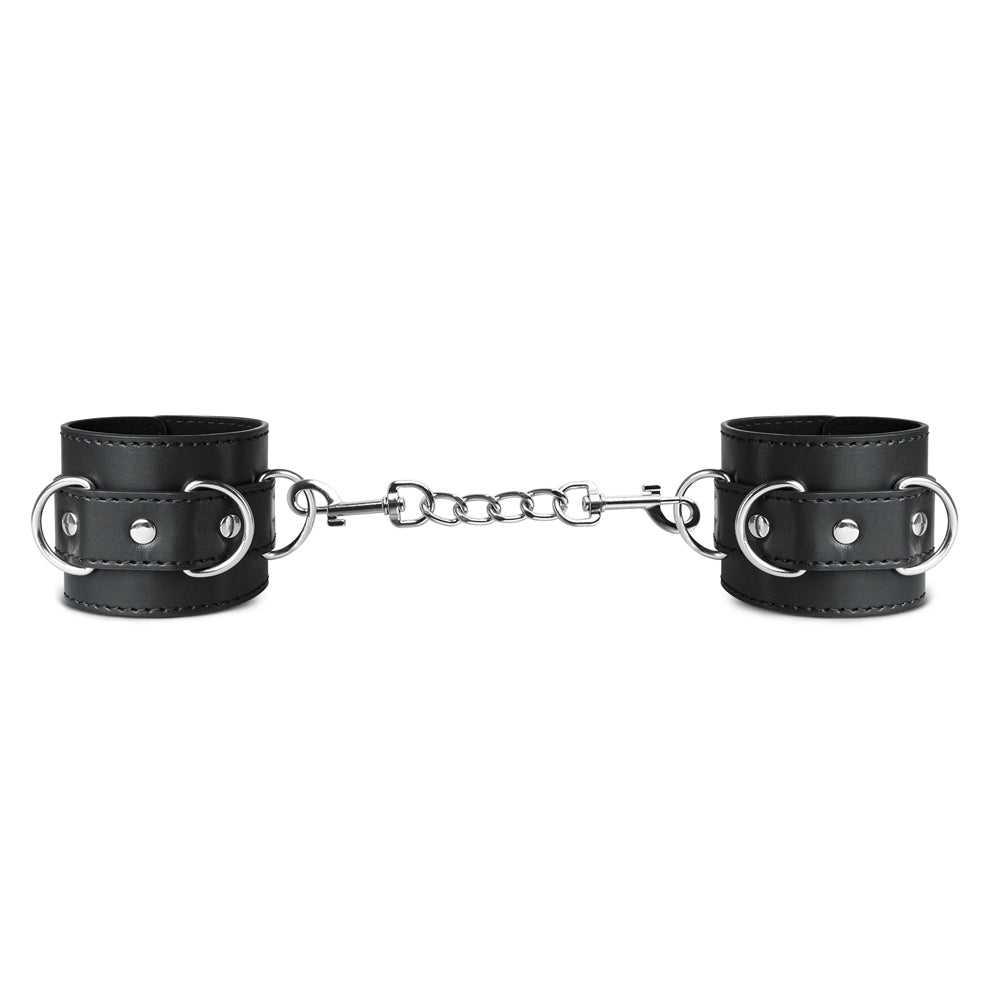 Faux Leather Handcuffs with 3 D-Ring
