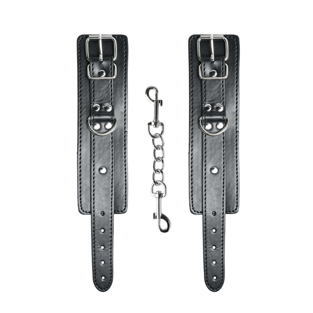 Faux Leather Handcuffs with D-Ring