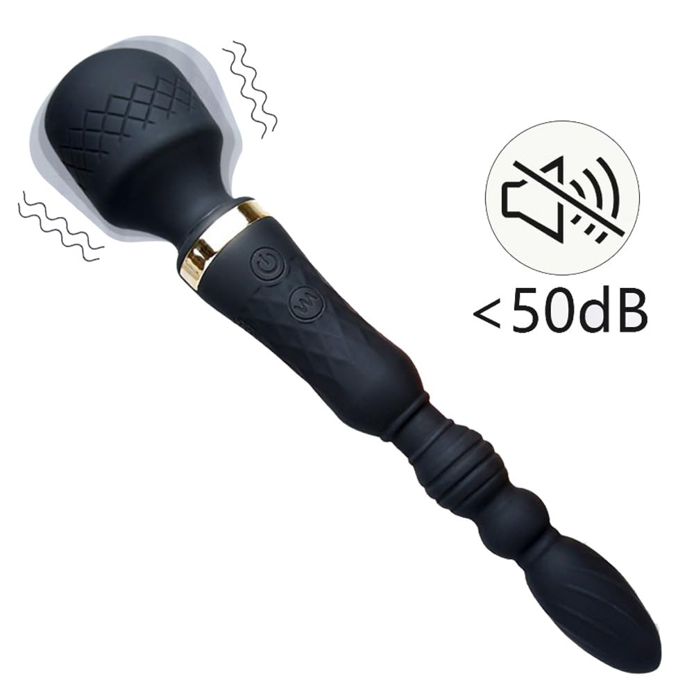 Double Head Massage Wand Vibrator and Anal Plug, 10 Function