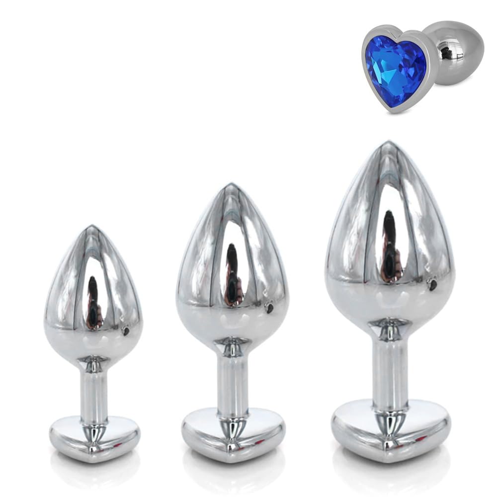 Metallic Heart Shaped Butt Plug with Diamond