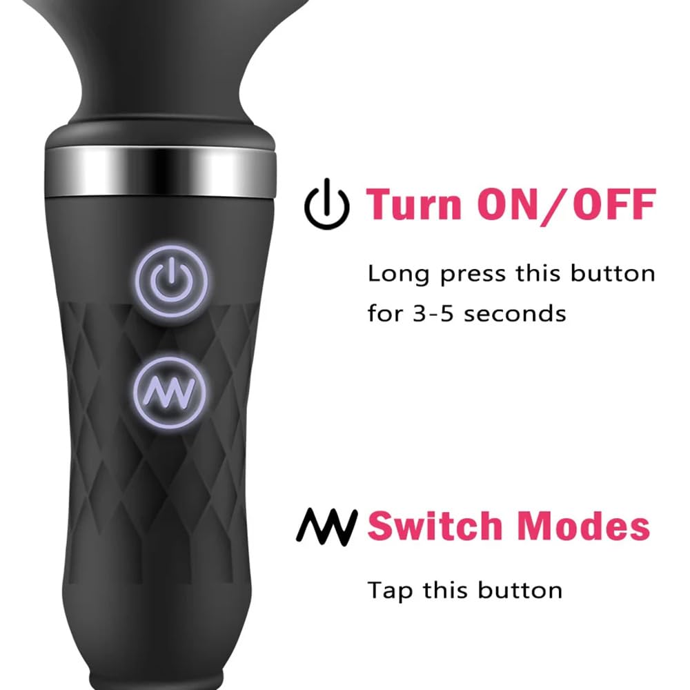 Double Head Massage Wand Vibrator and Anal Plug, 10 Function