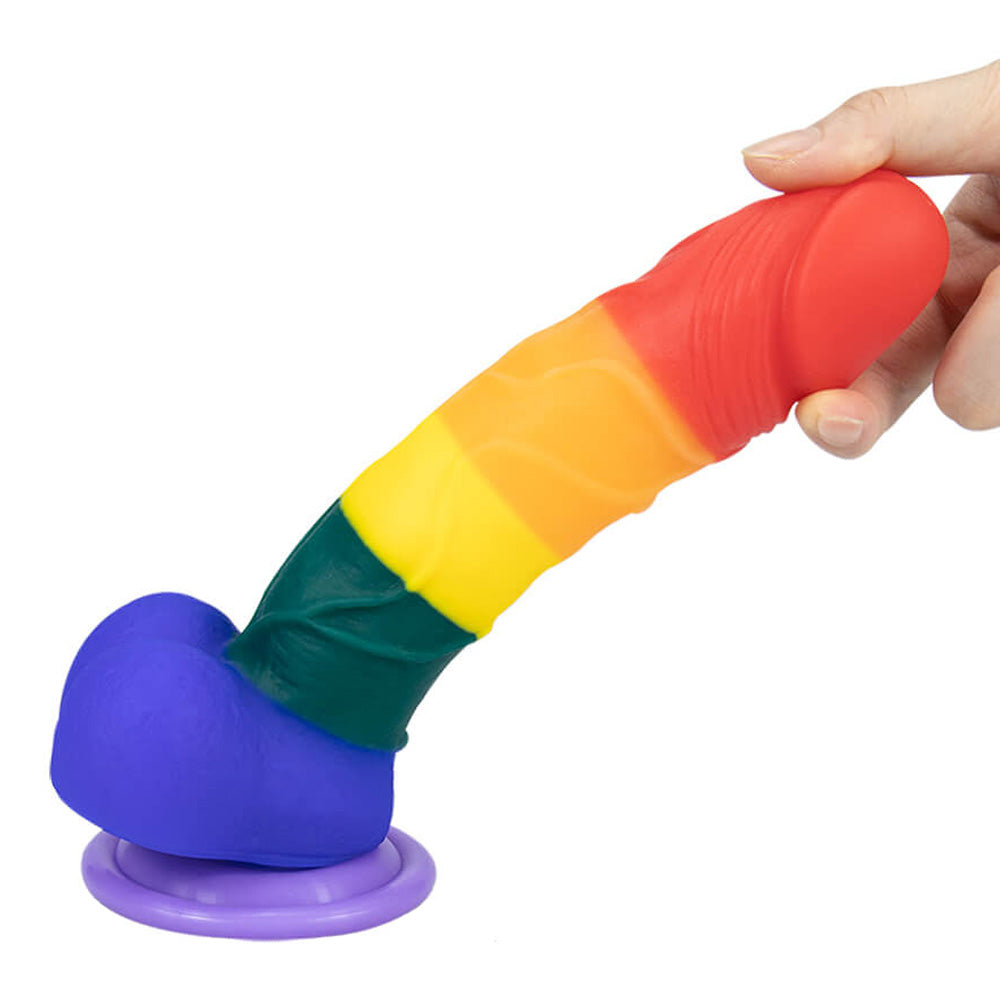 Rainbow II Dildo with Sunction Cup, 8 inch