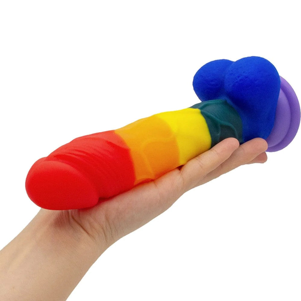 Rainbow II Dildo with Sunction Cup, 8 inch