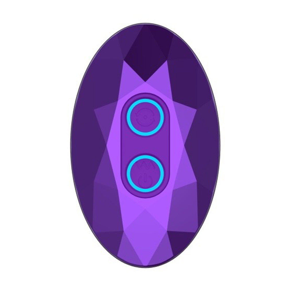 Remote Control Rechargeable Rotating & Vibrating Jeweled Silicone Butt Plug 10 Function