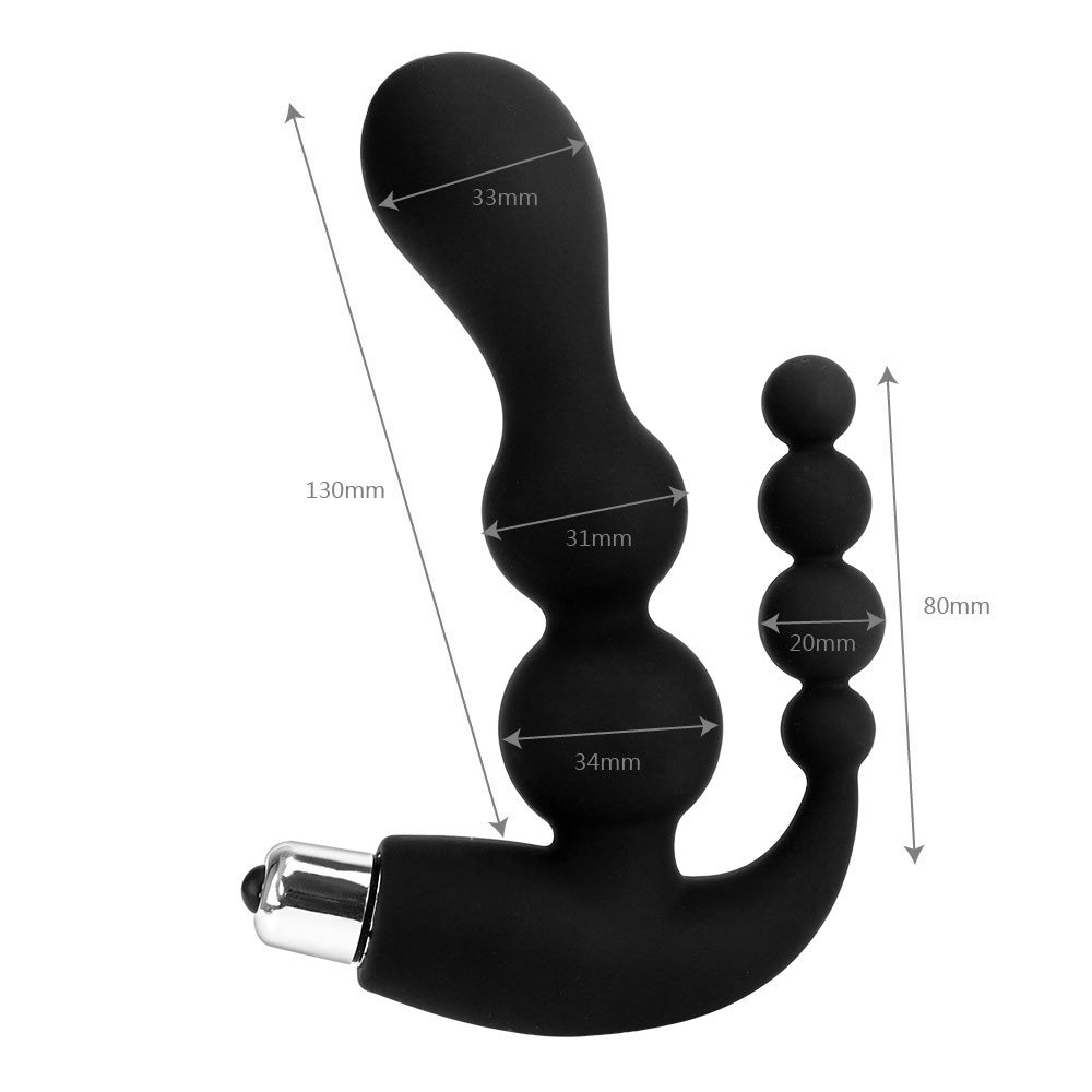 Silicone Multi-Speed G-Spot and Clitoral Bullet Vibrator with Anal Beads