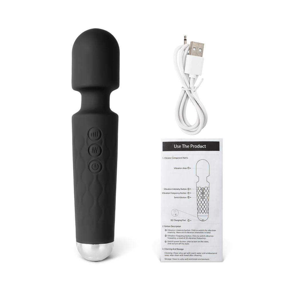 Rechargeable Silicone Mini Massage Wand Vibrator 20 Function