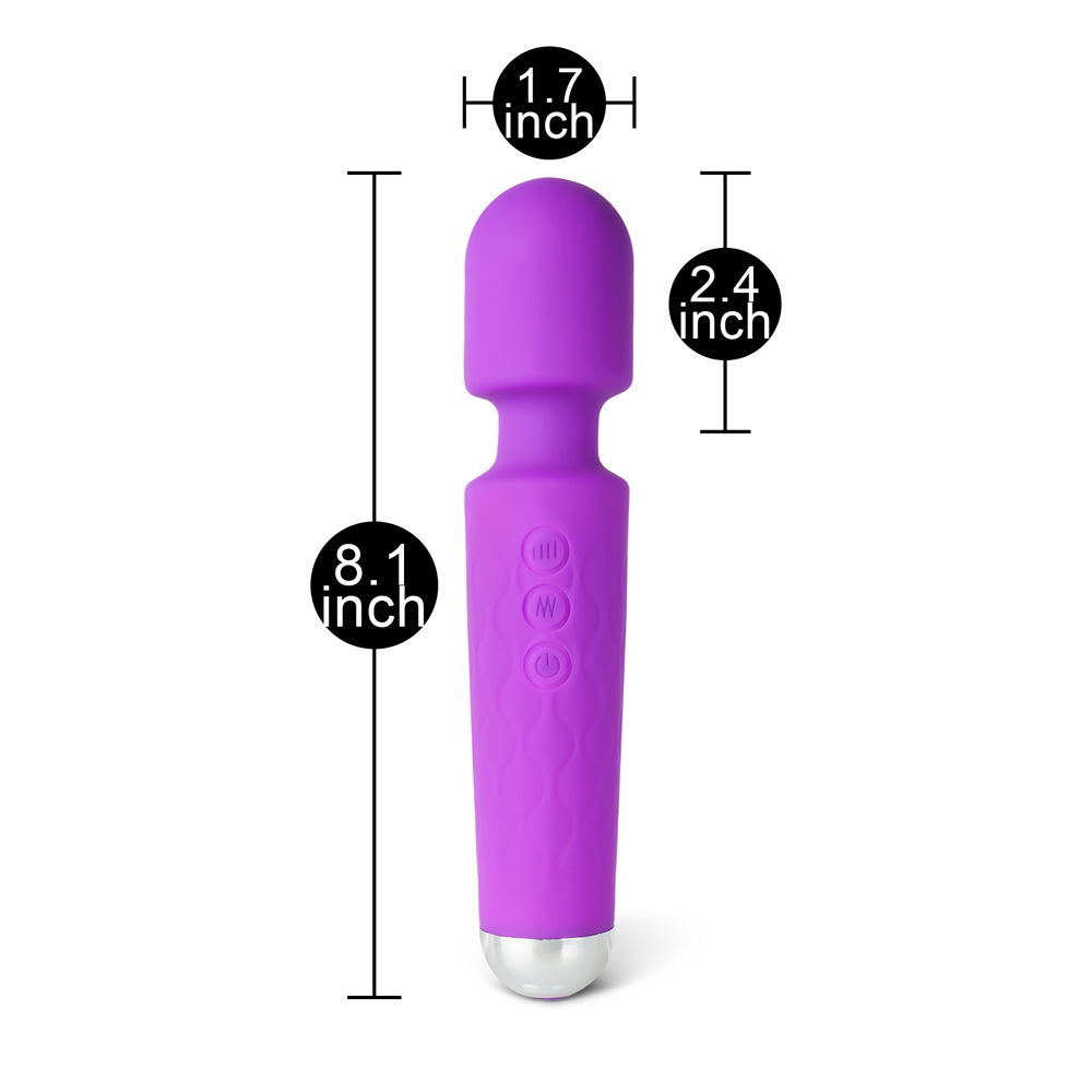 Rechargeable Silicone Mini Massage Wand Vibrator 20 Function