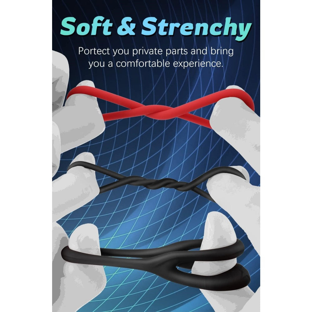 Silicone Cock and Ball Ring & Donut Cock Ring Kit (7 Piece)