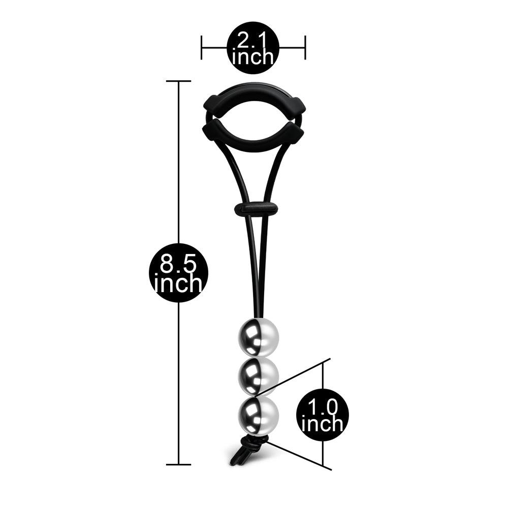 7 oz | 1 inch 3 Metal Ball Penis Weight Hanger with Quick Release