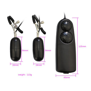 Adjustable Nipple Clamps with Vibrating Bullet & Two-Dial Remote Control