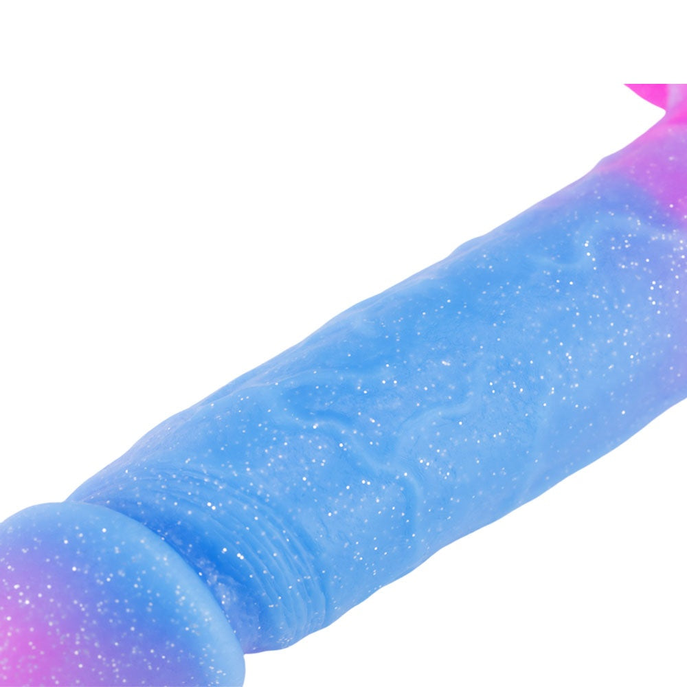 Glitter Realistic Suction Cup Dildo with Balls 8 inch