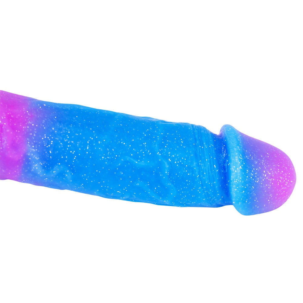 Glitter Realistic Suction Cup Dildo with Balls 8 inch