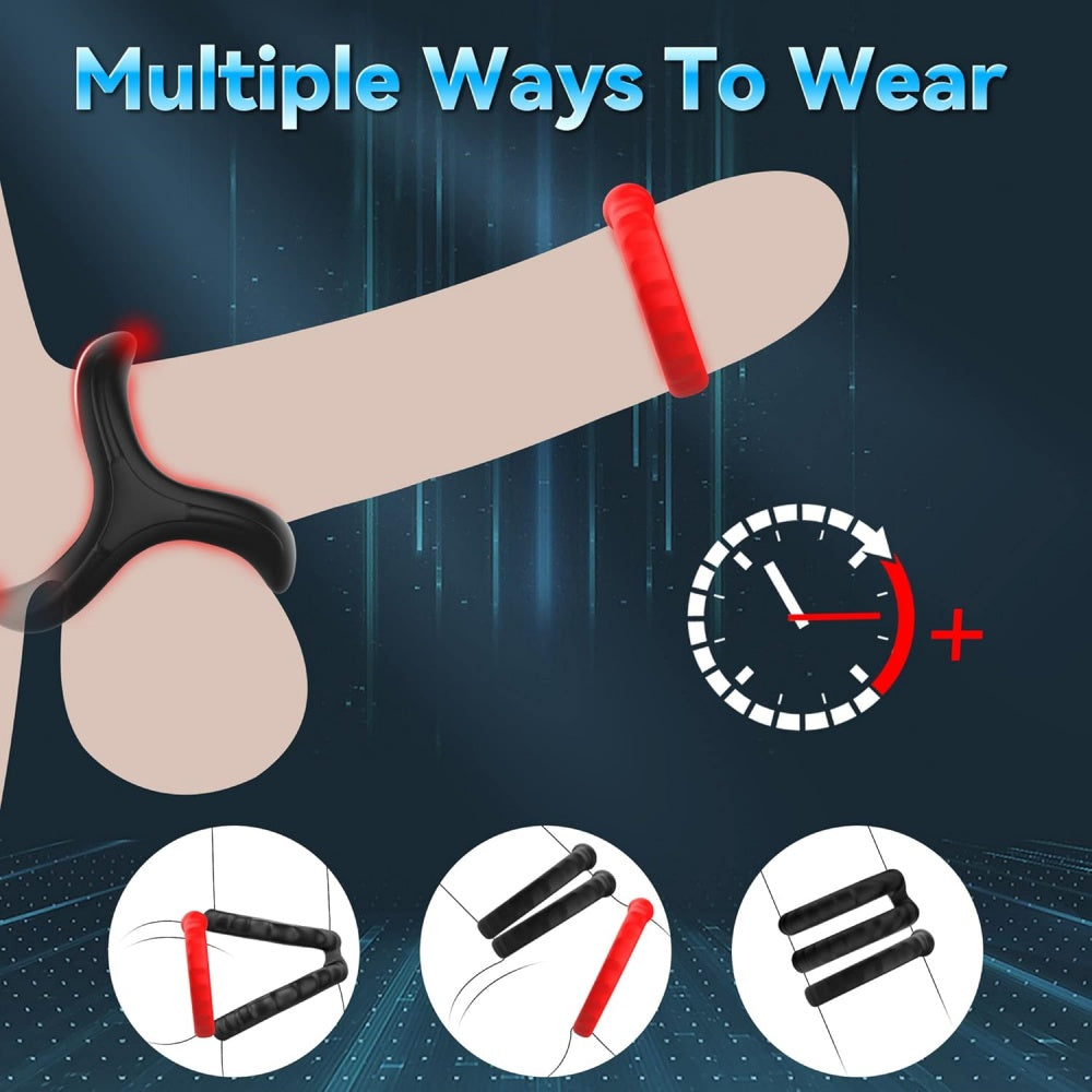 Silicone Cock and Ball Sling & Cock Ring Kit (10 Piece)