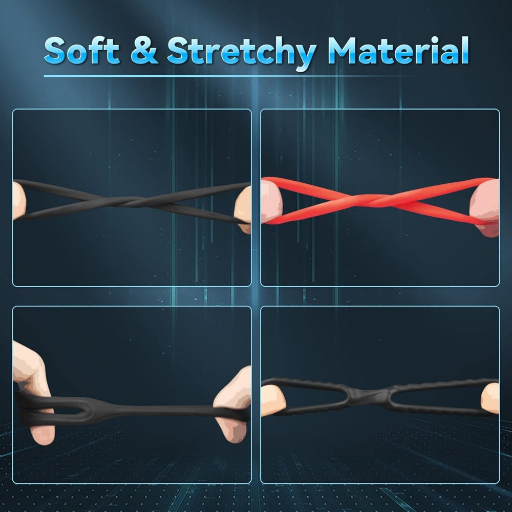 Silicone Cock and Ball Sling & Cock Ring Kit (10 Piece)