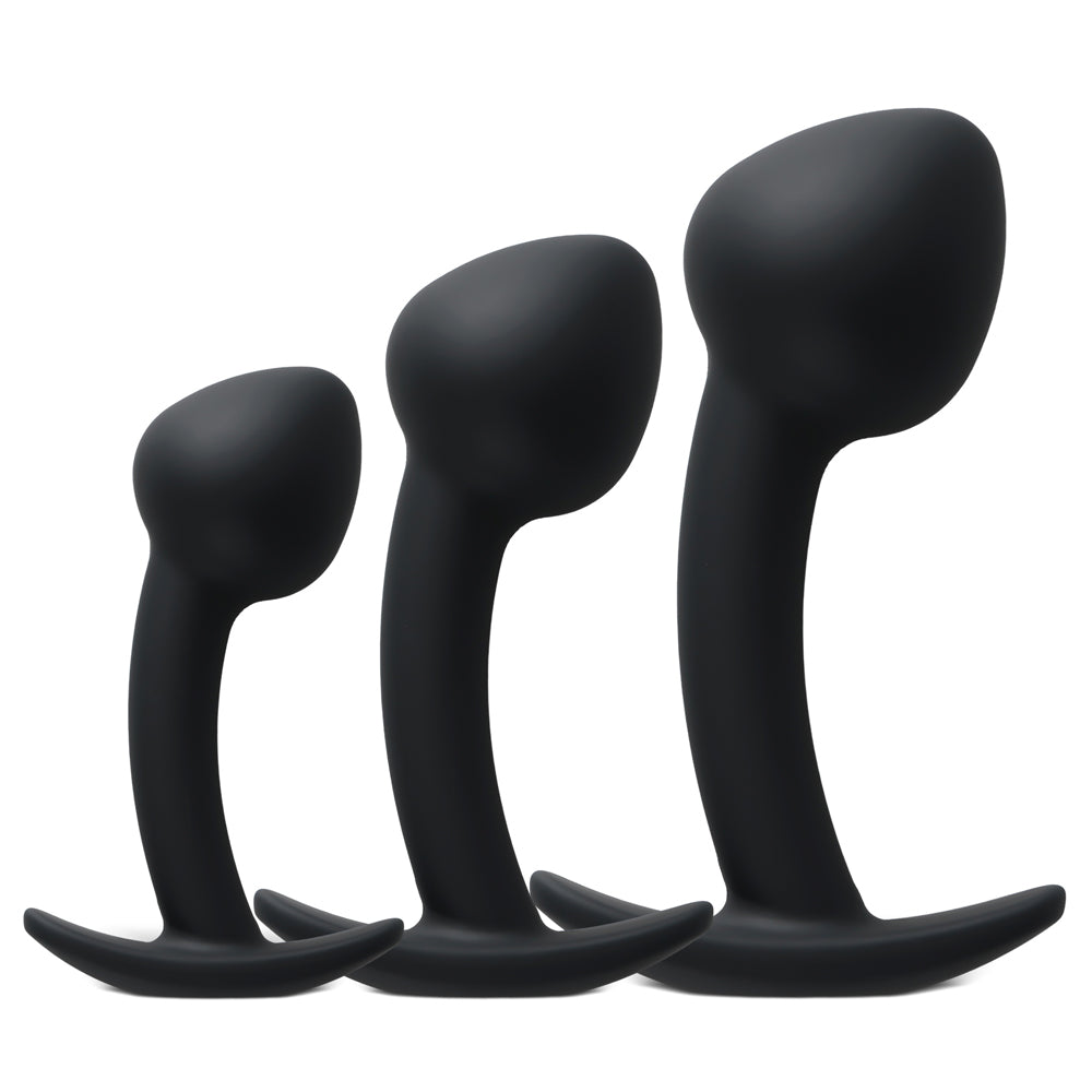 Curved Silicone Butt Plug Set (3 Piece)
