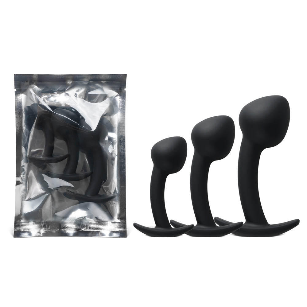 Curved Silicone Butt Plug Set (3 Piece)