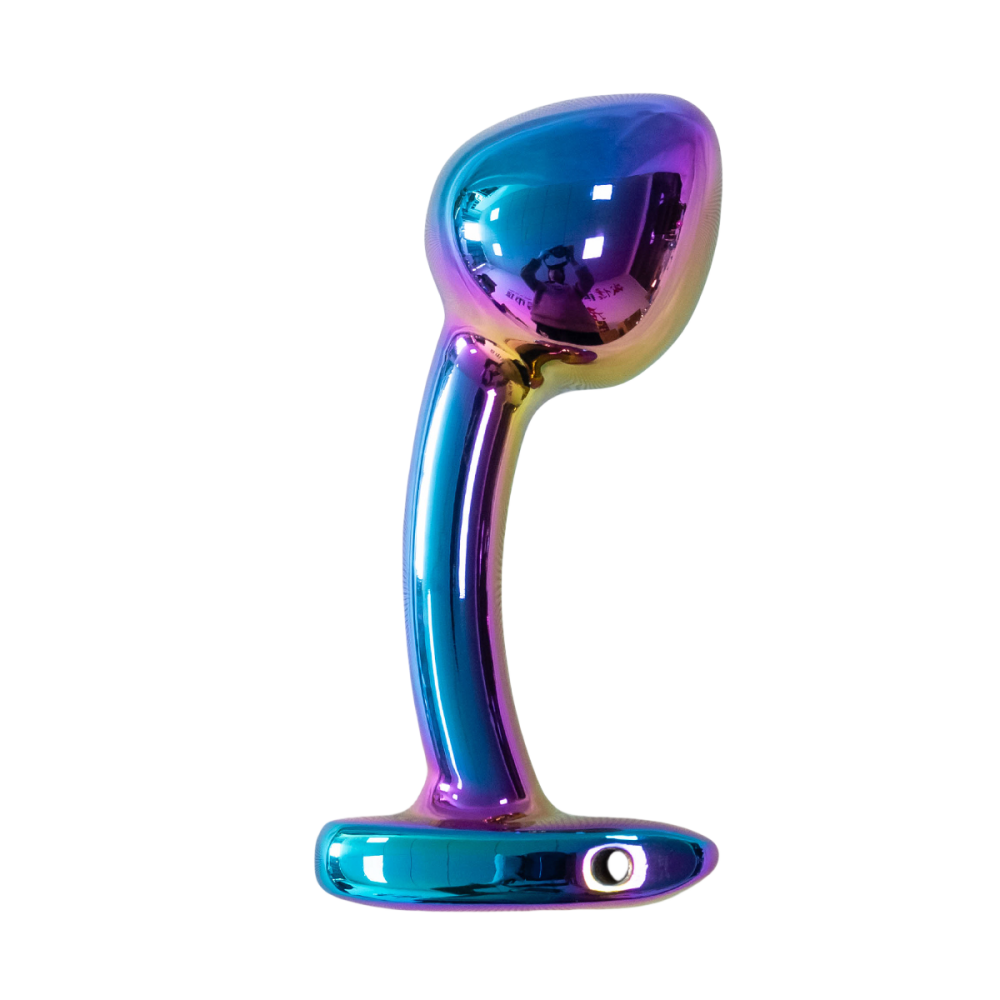 Small Curved Iridescent Metal Butt Plug 2.5 inch