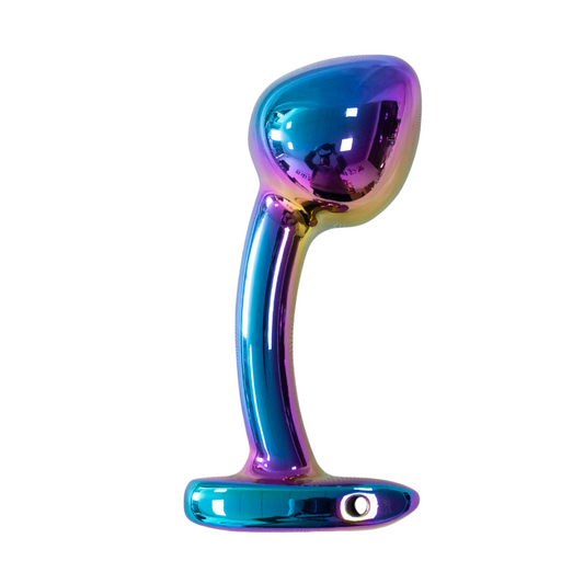 Small Curved Iridescent Metal Butt Plug 2.5 inch