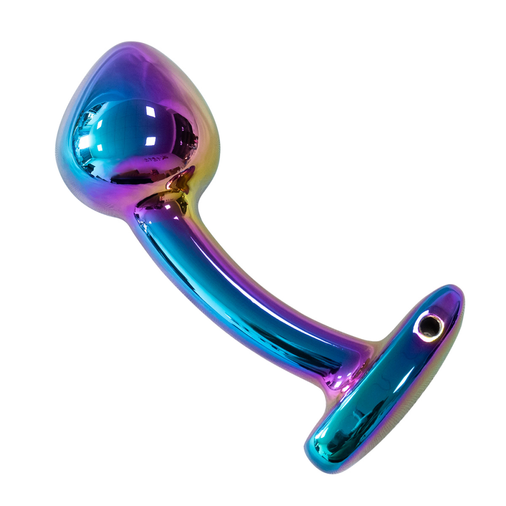 Small Curved Iridescent Metal Butt Plug 2.5 inch