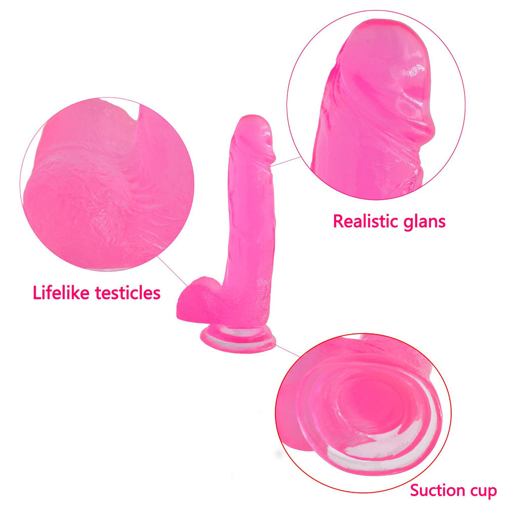 Lovetoy 8" Jelly Studs Crystal Dildo Large