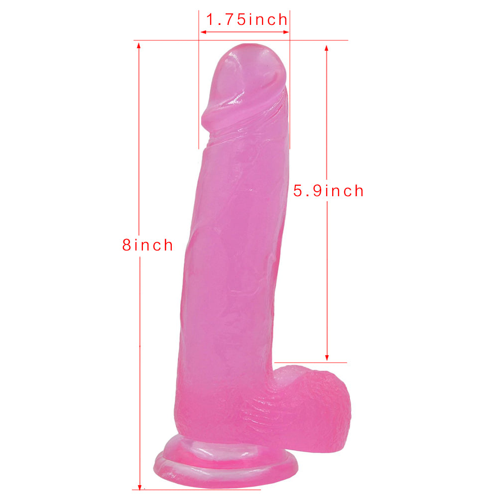 Lovetoy 8" Jelly Studs Crystal Dildo Large