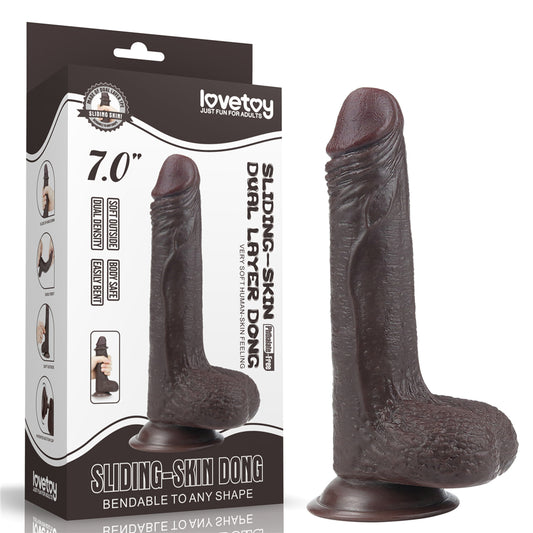 Lovetoy Sliding Skin Dual Layer Dildo 7 inch