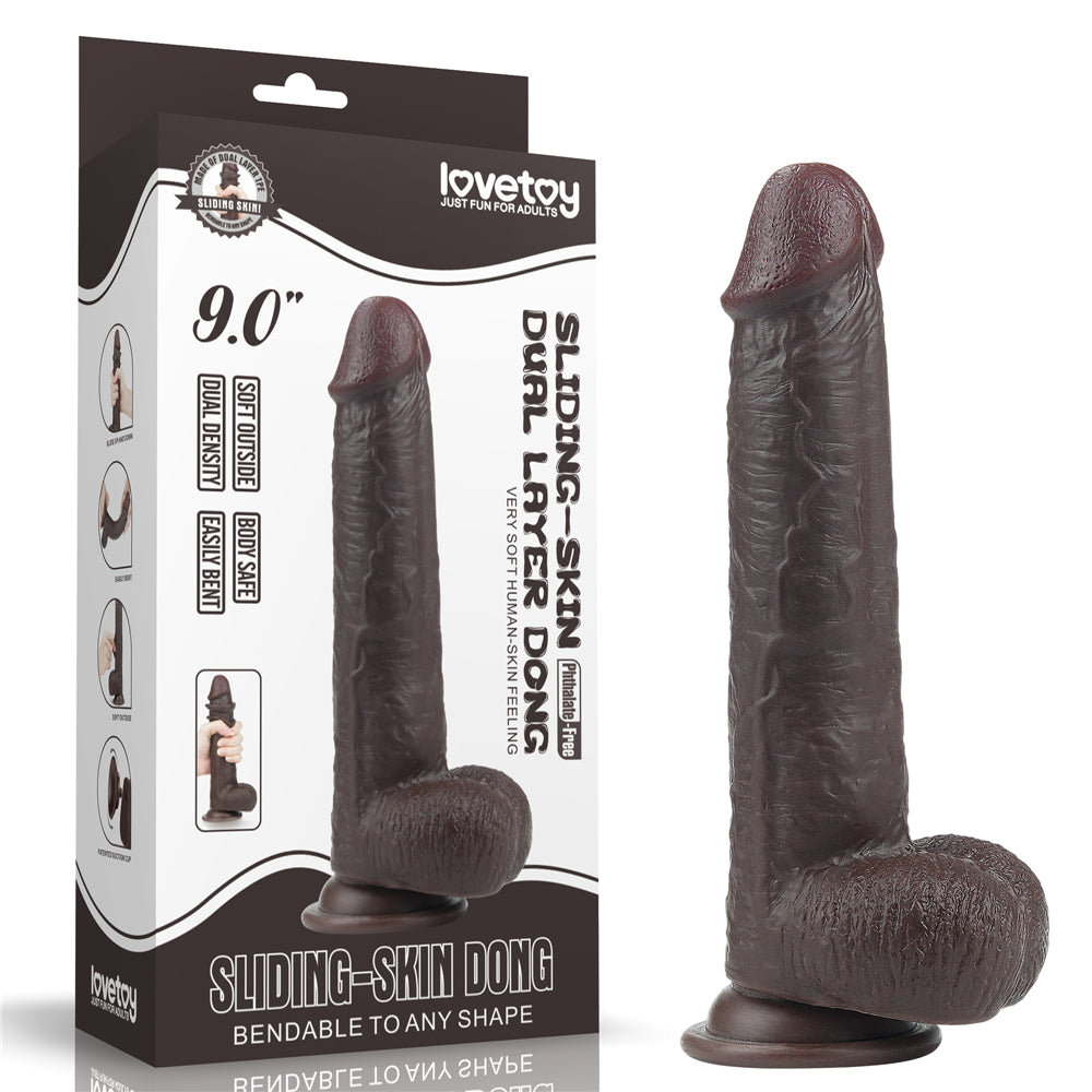 Lovetoy Sliding Skin Dual Layer Dildo 9 inch