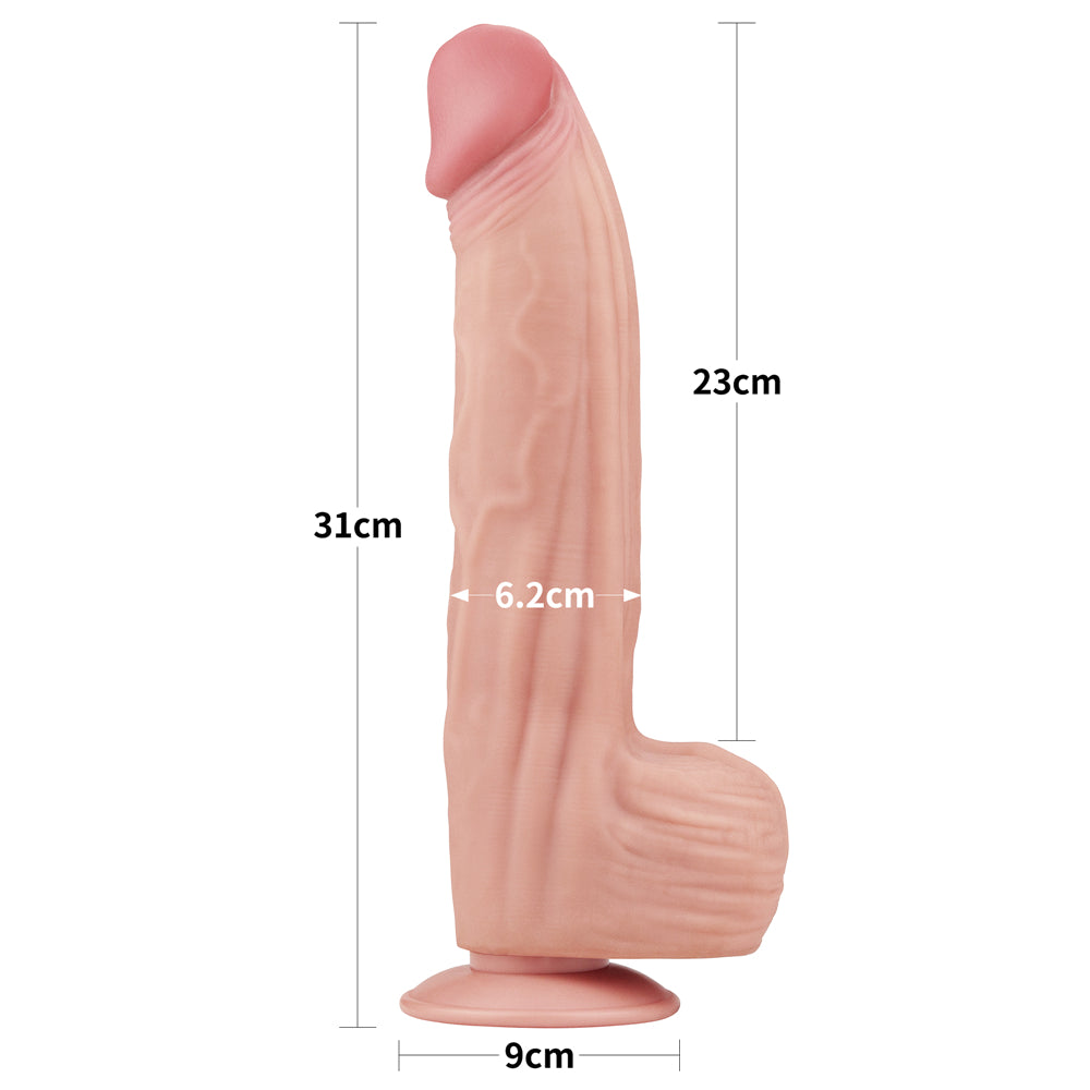 Lovetoy Sliding Skin Dual Layer Dildo 12 inch