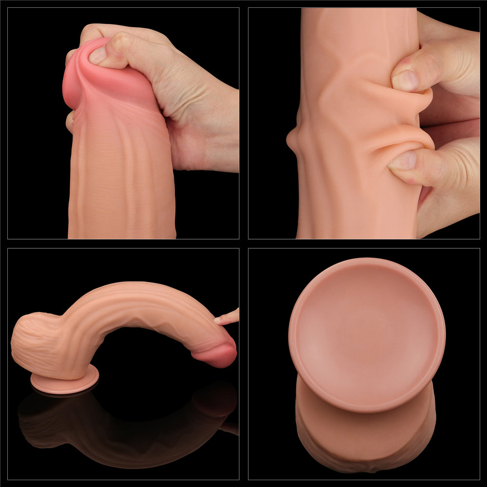 Lovetoy Sliding Skin Dual Layer Dildo 12 inch