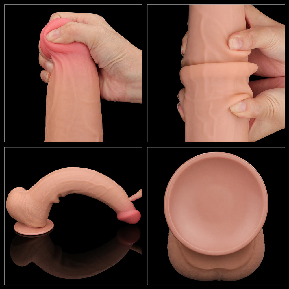 Lovetoy Sliding Skin Dual Layer Dildo 13.5 inch