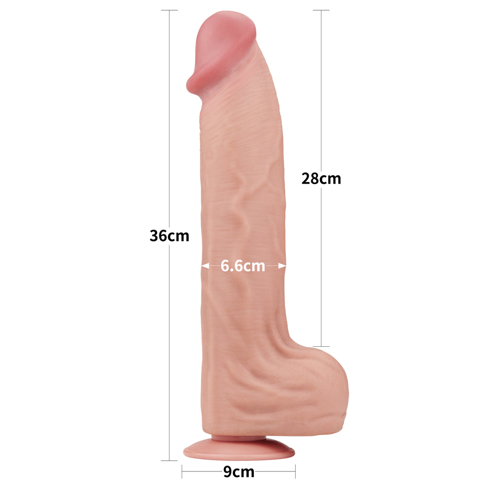 Lovetoy Sliding Skin Dual Layer Dildo 14 inch