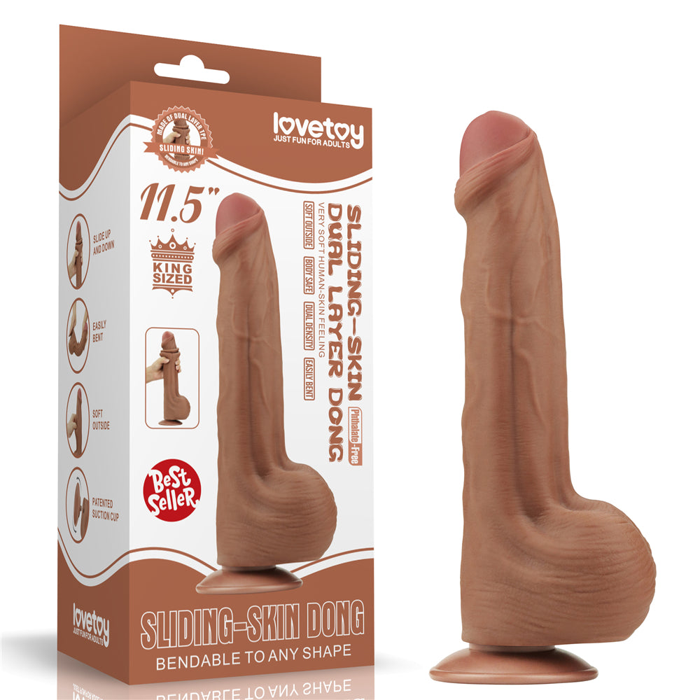 Lovetoy Sliding Skin Dual Layer Dildo 11.5 inch