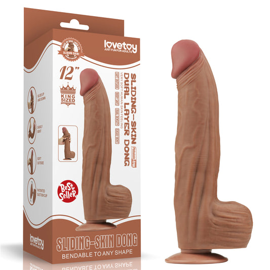 Lovetoy Sliding Skin Dual Layer Dildo 12 inch