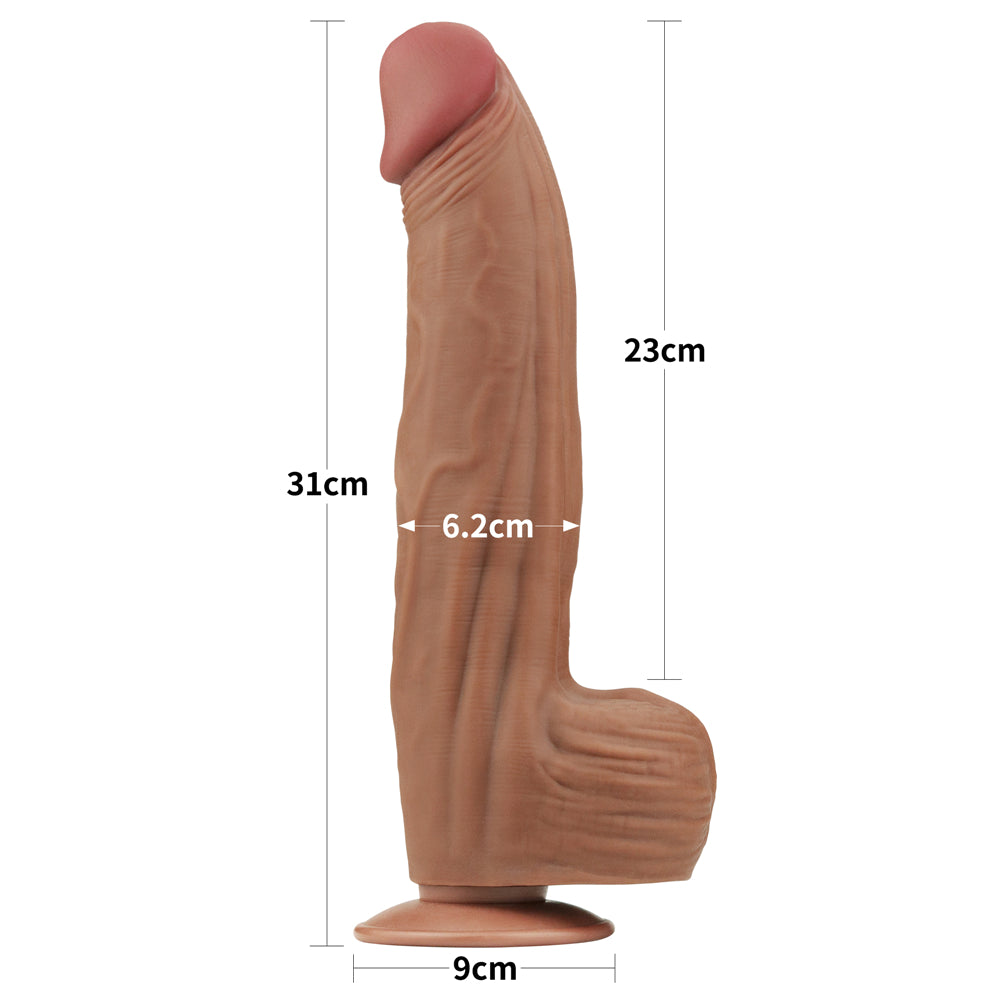 Lovetoy Sliding Skin Dual Layer Dildo 12 inch