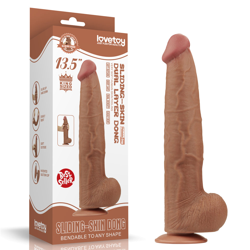 Lovetoy Sliding Skin Dual Layer Dildo 13.5 inch