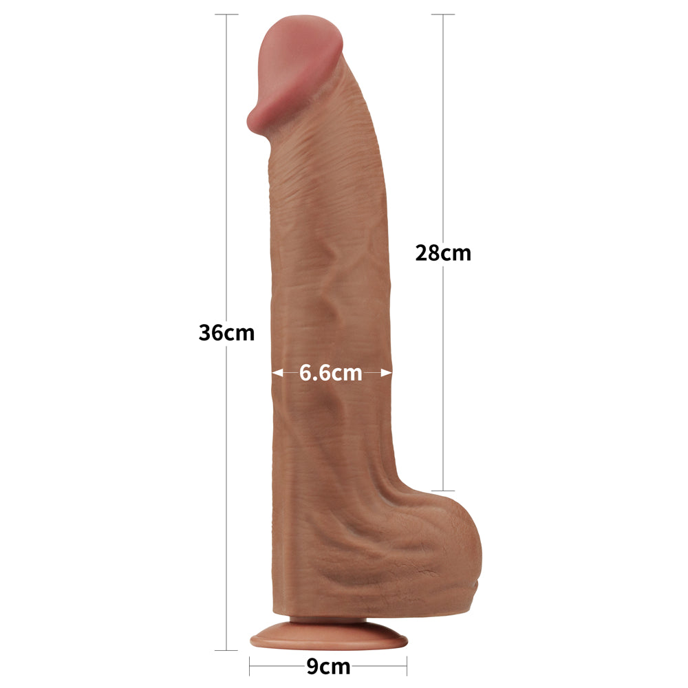 Lovetoy Sliding Skin Dual Layer Dildo 14 inch