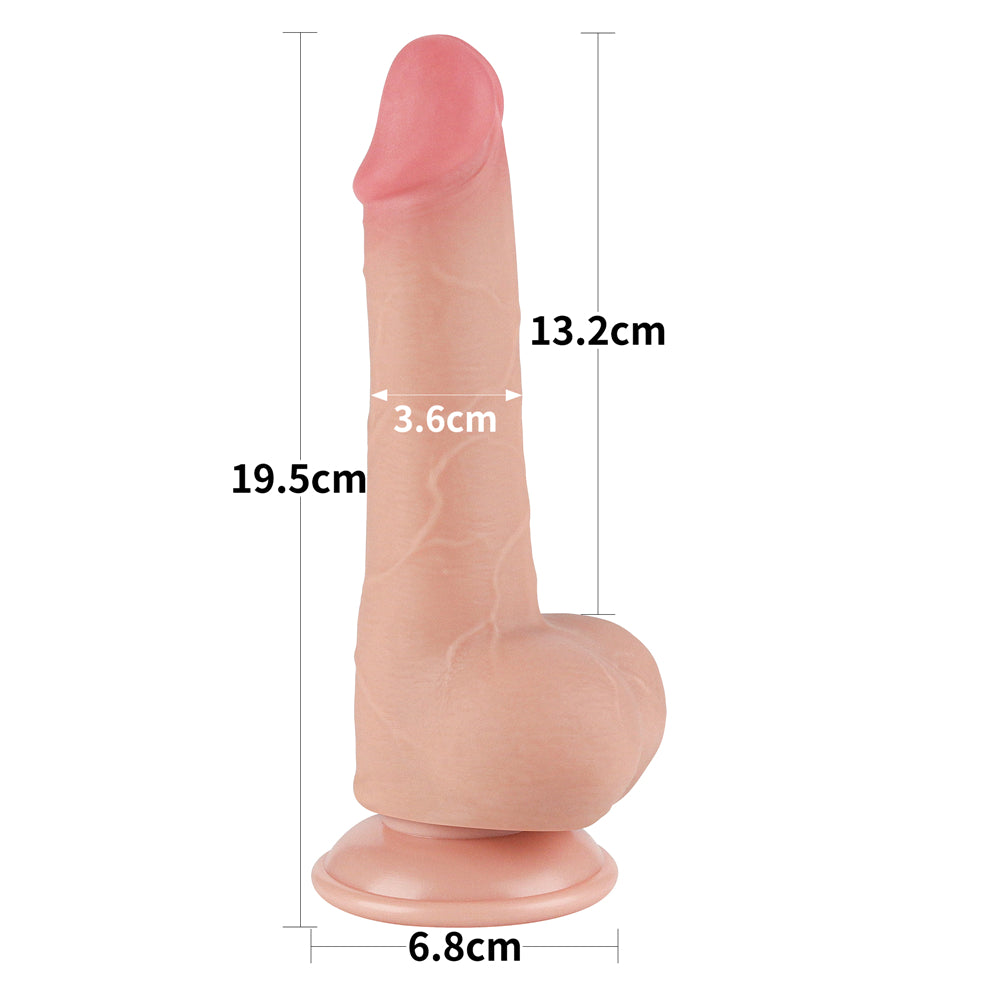 Lovetoy Sliding Skin Dual Layer Dildo 7.5 inch