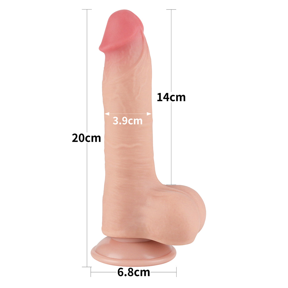 Lovetoy Sliding Skin Dual Layer Dildo 8 inch