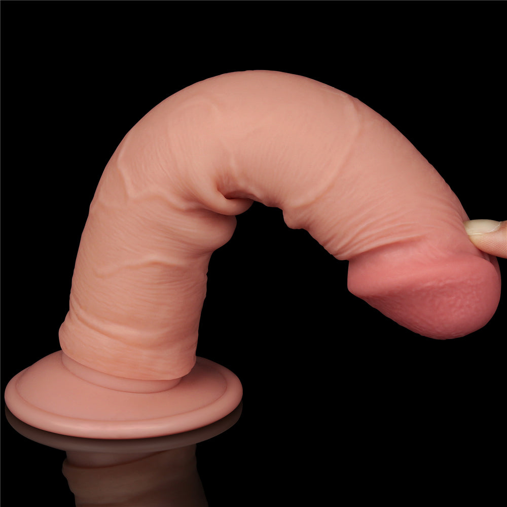 Lovetoy Sliding Skin Dual Layer Dildo without Balls 8 inch