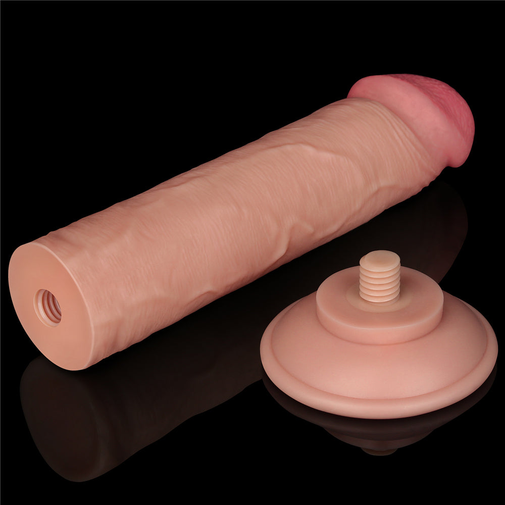 Lovetoy Sliding Skin Dual Layer Dildo without Balls 8 inch