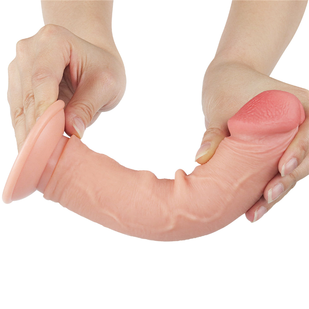 Lovetoy Sliding Skin Dual Layer Dildo without Balls 8 inch