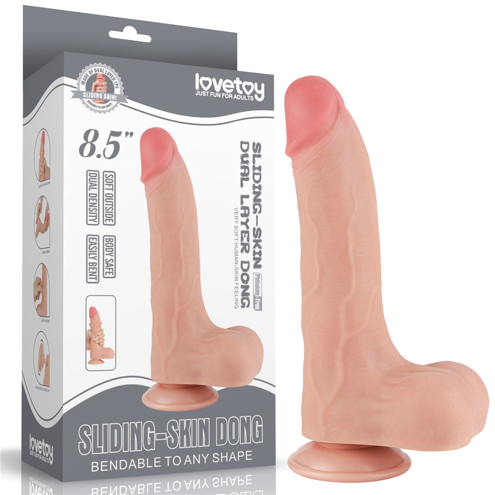 Lovetoy Sliding Skin Dual Layer Dildo 8.5 inch