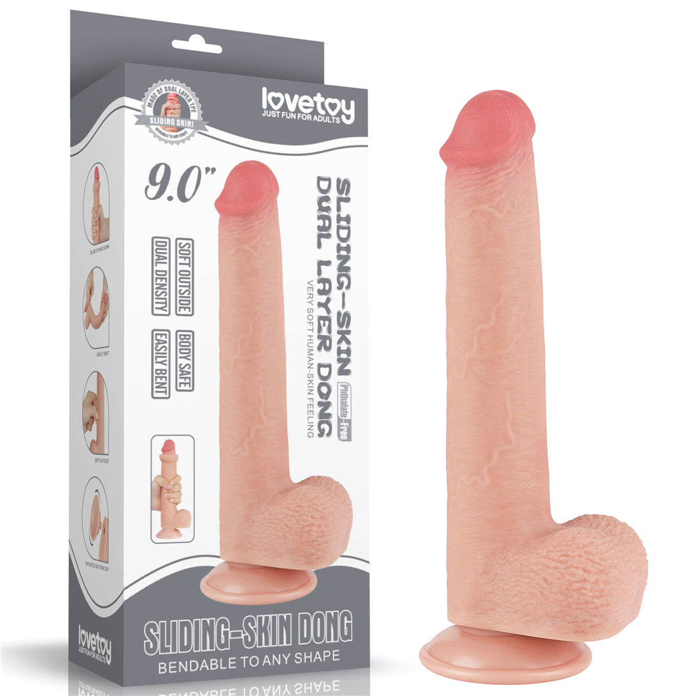 Lovetoy Sliding Skin Dual Layer Dildo 9 inch