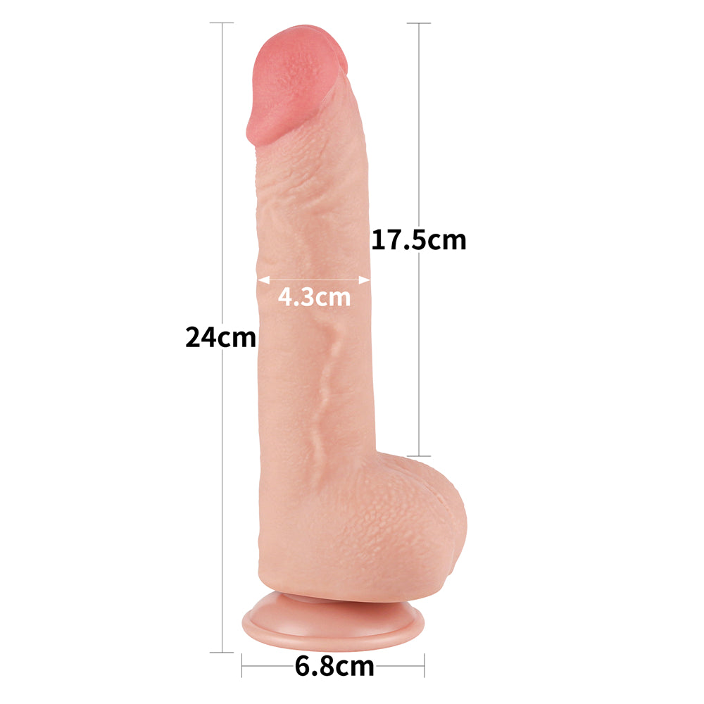 Lovetoy Sliding Skin Dual Layer Dildo 9.5 inch