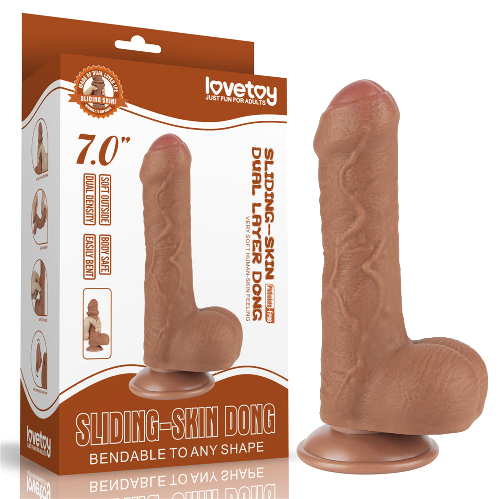 Lovetoy Sliding Skin Dual Layer Dildo 7 inch